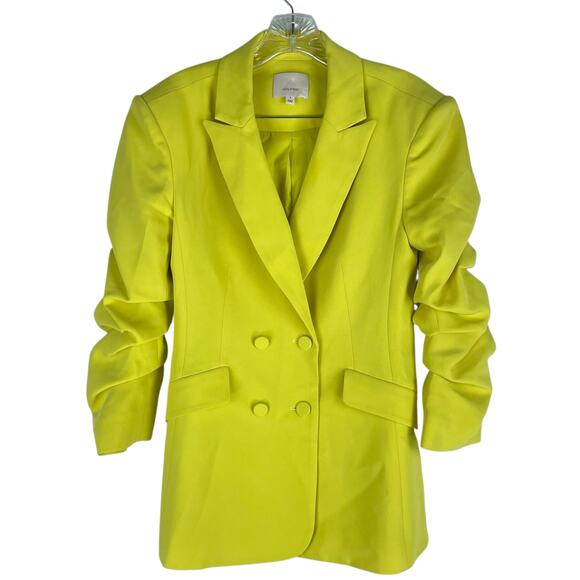 Cinq a Sept Kris Double Breasted Blazer Jacket Pineapple Yellow  Size 2 - Picture 4 of 10